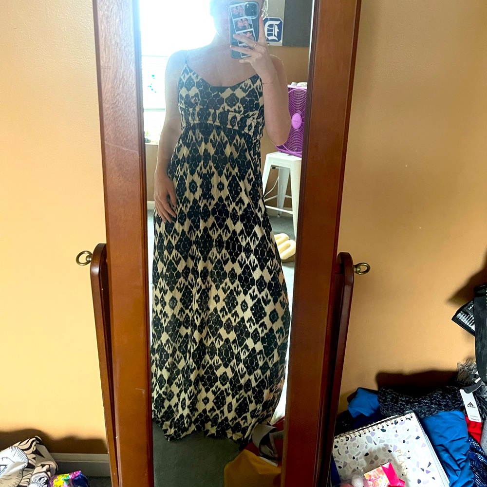 LOFT black and white maxi dress